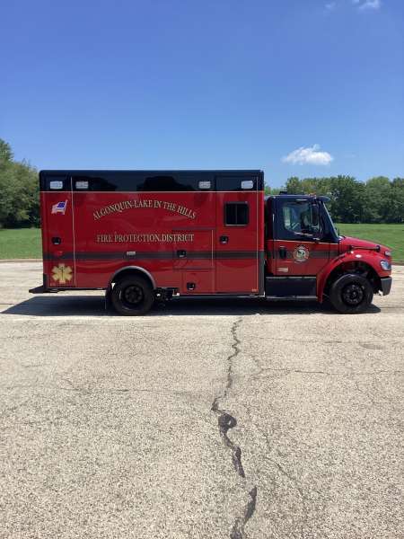 Photo of Algonquin Fire Department new delivery outside shot.
