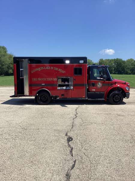 Photo of Algonquin Fire Department new delivery outside shot.