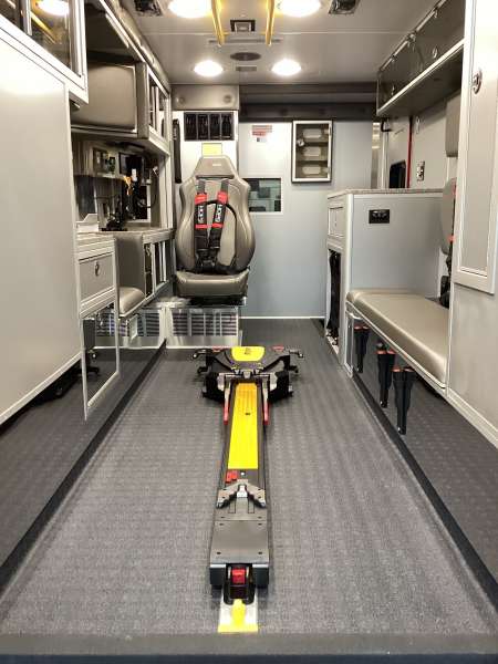 Photo of Algonquin Fire Department new delivery interior shot showcasing various cabinets and devices.
