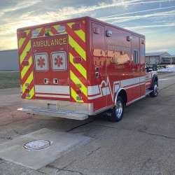 Photo of New Delivery for Chippewa Falls ambulance showcasing the vehicle outside.