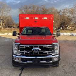 Photo of New Delivery for Chippewa Falls ambulance showcasing the vehicle outside.