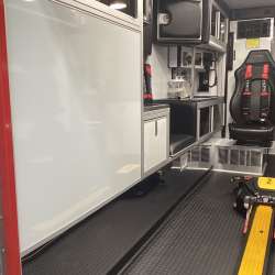 Photo of New Delivery for Chippewa Falls ambulance showcasing the vehicle interior and hardware.