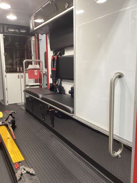 Photo of New Delivery for Chippewa Falls ambulance showcasing the vehicle interior and hardware.