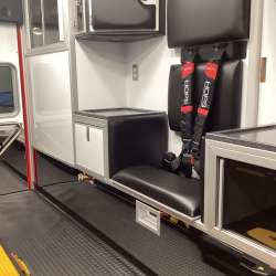 Photo of New Delivery for Chippewa Falls ambulance showcasing the vehicle interior and hardware.