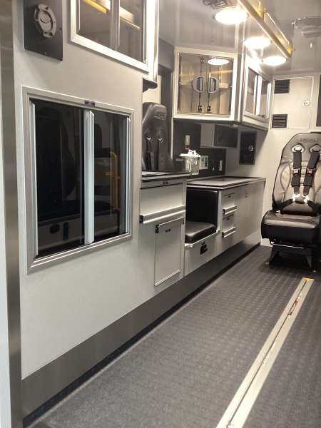 Photo of Dunn's Ambulance interior shot of new ambulance delivery