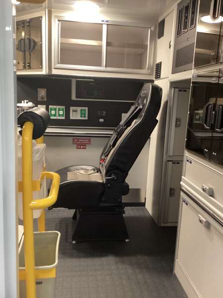 Photo of Dunn's Ambulance interior shot of new ambulance delivery