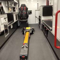 Photo of Epworth Fire Department New Delivery interior view.