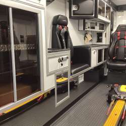 Photo of Epworth Fire Department New Delivery interior view.