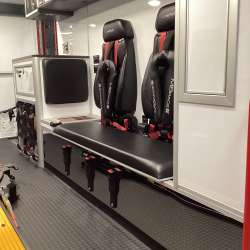 Photo of Epworth Fire Department New Delivery interior view.