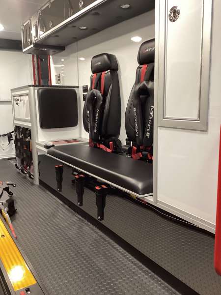 Photo of Epworth Fire Department New Delivery interior view.