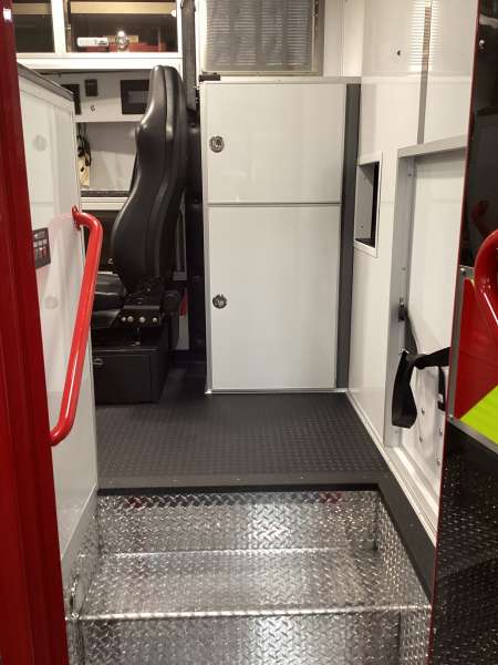 Photo of Epworth Fire Department New Delivery interior view.