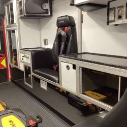 Photo of Epworth Fire Department New Delivery interior view.