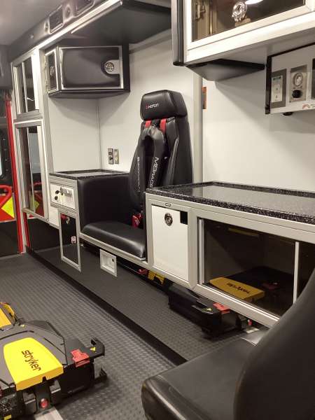 Photo of Epworth Fire Department New Delivery interior view.