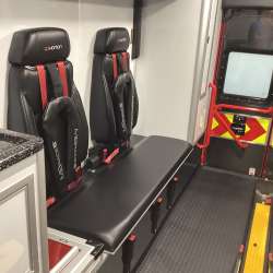 Photo of Epworth Fire Department New Delivery interior view.