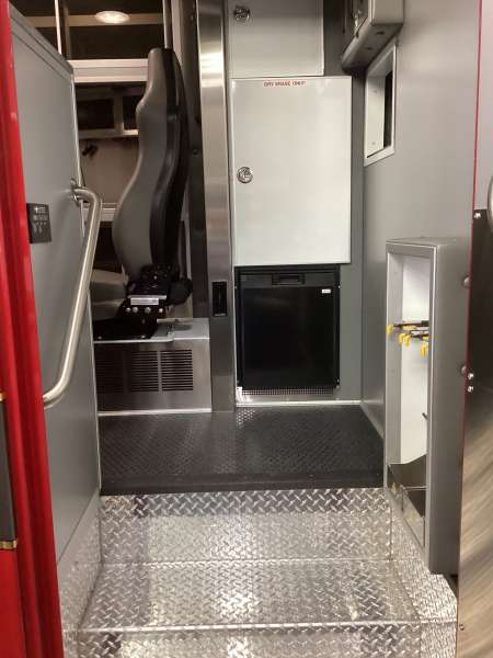 Photo of New delivery for Hoffman Estates Fire Department showcasing the ambulance with equipment.