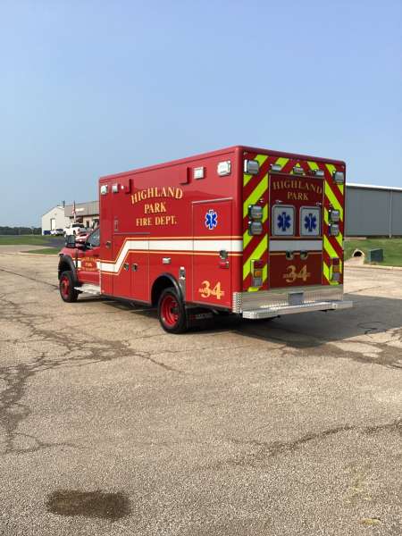 Photo of Highland Park Ambulance Side Back Angle View