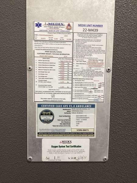 Photo of Mercy Health Systems Ambulance VIN information