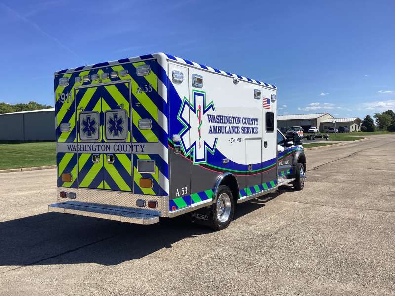 Photo of Washington County Ambulance Side Back Angle View