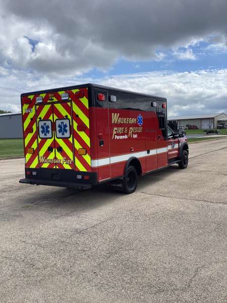 Photo of Waukegan Fire & Rescue Ambulance Side Back View 2