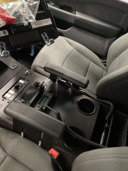 Photo of New Delivery Lake Geneva Fire Department ambulance interior shot showcasing hardware and equipment.