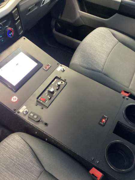 Photo of Logan County Paramedics new delivery showcasing the interior of the vehicle and it's features.