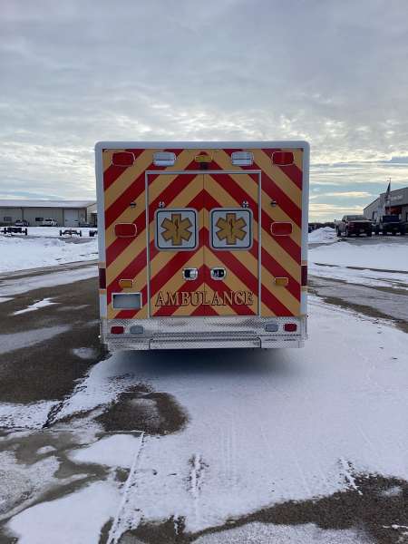 Photo of New delivery of the Luxemburg Rescue Squad-Ambulance outdoors.