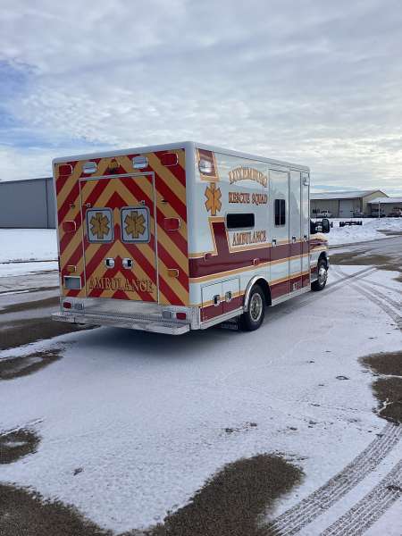 Photo of New delivery of the Luxemburg Rescue Squad-Ambulance outdoors.