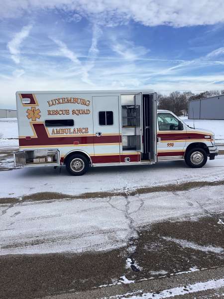 Photo of New delivery of the Luxemburg Rescue Squad-Ambulance outdoors.