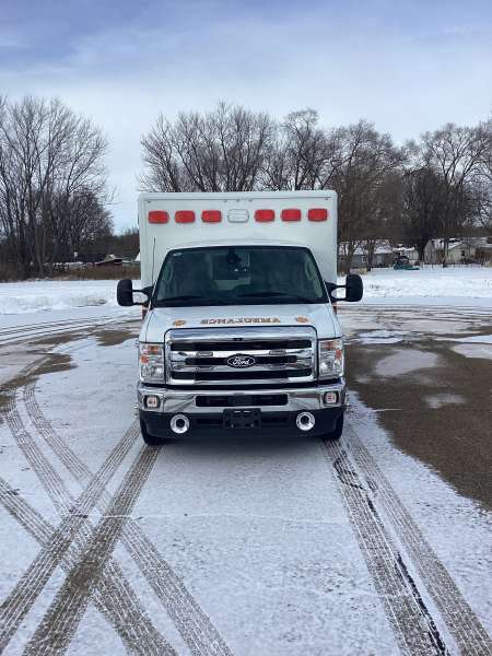 Photo of New delivery of the Luxemburg Rescue Squad-Ambulance outdoors.