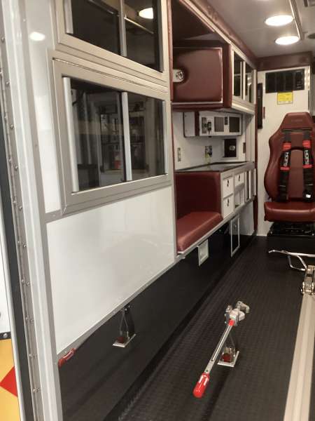 Photo of New delivery of the Luxemburg Rescue Squad-Ambulance interior showcasing various hardware.