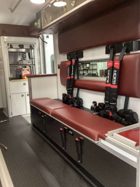 Photo of New delivery of the Luxemburg Rescue Squad-Ambulance interior showcasing various hardware.
