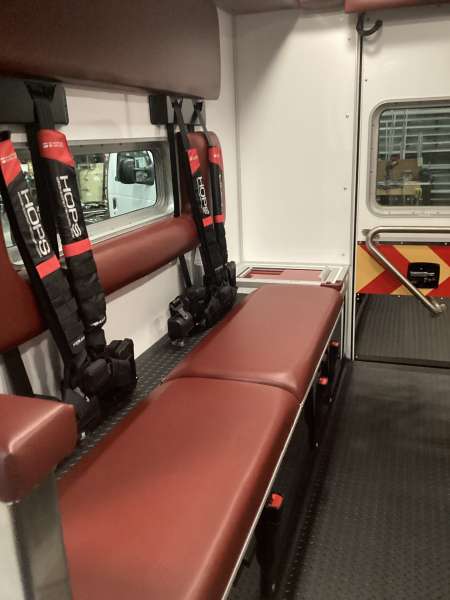 Photo of New delivery of the Luxemburg Rescue Squad-Ambulance interior showcasing various hardware.