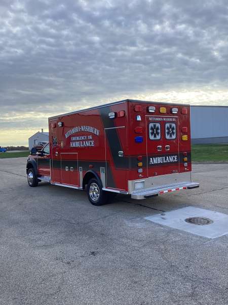 Photo of Metamora-Washburn Ambulance new delivery showcasing the exterior and all of its features.