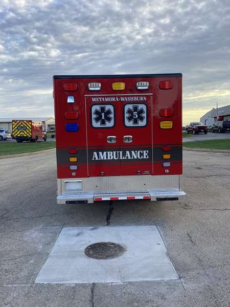 Photo of Metamora-Washburn Ambulance new delivery showcasing the exterior and all of its features.