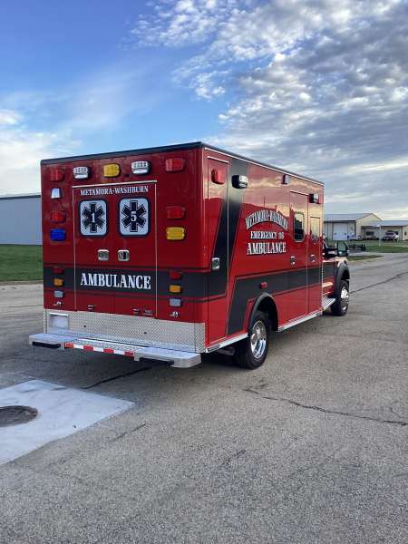 Photo of Metamora-Washburn Ambulance new delivery showcasing the exterior and all of its features.