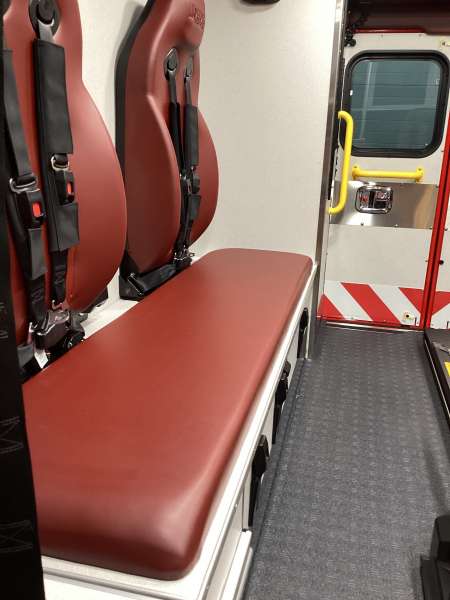 Photo of Metamora-Washburn Ambulance new delivery showcasing the interior with its equipment and features.