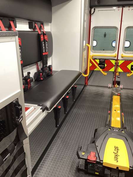Photo of Fox Lake Fire Department interior shot of the new vehicle showcasing all the available hardware.