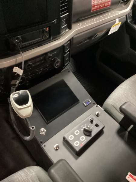 Photo of Fox Lake Fire Department interior shot of the new vehicle showcasing all the available hardware.
