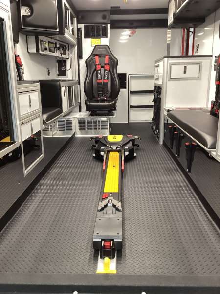 Photo of Fox Lake Fire Department interior shot of the new vehicle showcasing all the available hardware.