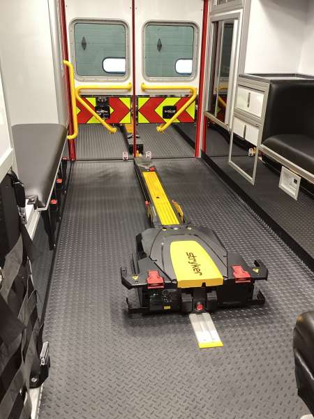 Photo of Fox Lake Fire Department interior shot of the new vehicle showcasing all the available hardware.