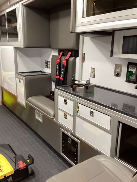 Photo of New Delivery Pleasant Prairie Fire Rescue interior shot showcasing the hardware and components.
