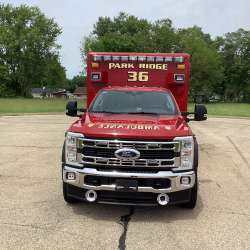 Photo of New Delivery Park Ridge Fire Department outside showcasing the new vehicle.