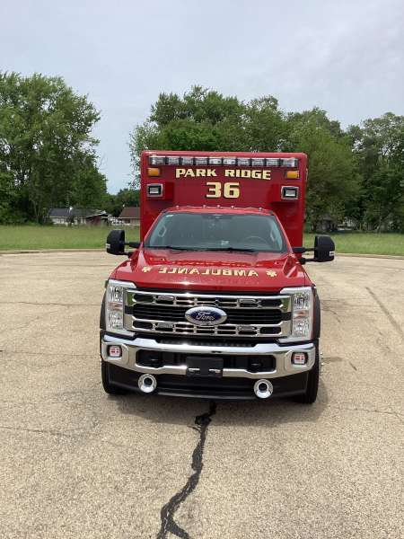 Photo of New Delivery Park Ridge Fire Department outside showcasing the new vehicle.