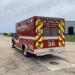 Photo of New Delivery Park Ridge Fire Department outside showcasing the new vehicle.