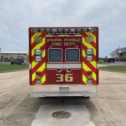 Photo of New Delivery Park Ridge Fire Department outside showcasing the new vehicle.