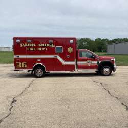 Photo of New Delivery Park Ridge Fire Department outside showcasing the new vehicle.