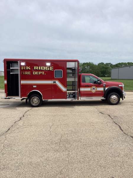 Photo of New Delivery Park Ridge Fire Department outside showcasing the new vehicle.