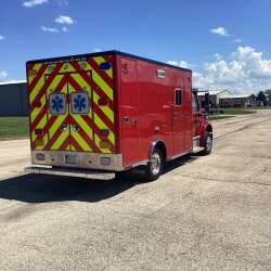 Photo of Skokie Fire Protection new delivery outside view of ambulance.