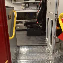 Photo of Stoughton EMS Ambulance interior shot showcasing equipment.