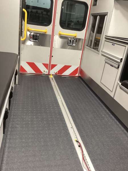 Photo of Walnut Fire Department interior view of the new ambulance delivery showcasing various equipment and cabintry